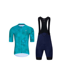 HOLOKOLO Cycling short sleeve jersey and shorts - RUSTLE - blue/black/turquoise
